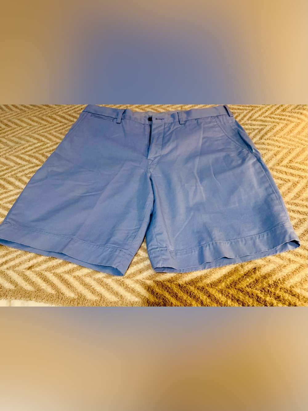 Polo by Ralph Lauren Light Blue Flat-Front Men's Shorts